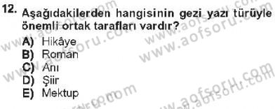 Cumhuriyet Dönemi Türk Nesri Dersi 2012 - 2013 Yılı Tek Ders Sınav Soruları 12. Soru