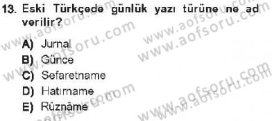 Cumhuriyet Dönemi Türk Nesri Dersi 2012 - 2013 Yılı Tek Ders Sınav Soruları 13. Soru