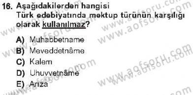 Cumhuriyet Dönemi Türk Nesri Dersi 2012 - 2013 Yılı Tek Ders Sınav Soruları 16. Soru