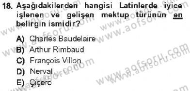 Cumhuriyet Dönemi Türk Nesri Dersi 2012 - 2013 Yılı Tek Ders Sınav Soruları 18. Soru
