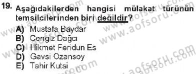 Cumhuriyet Dönemi Türk Nesri Dersi 2012 - 2013 Yılı Tek Ders Sınav Soruları 19. Soru