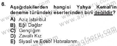 Cumhuriyet Dönemi Türk Nesri Dersi 2012 - 2013 Yılı Tek Ders Sınav Soruları 6. Soru