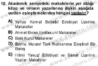 Cumhuriyet Dönemi Türk Nesri Dersi Ara Sınavı Deneme Sınav Soruları 10. Soru