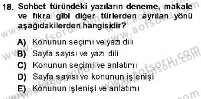 Cumhuriyet Dönemi Türk Nesri Dersi Ara Sınavı Deneme Sınav Soruları 18. Soru