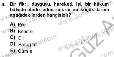 Cumhuriyet Dönemi Türk Nesri Dersi Ara Sınavı Deneme Sınav Soruları 3. Soru