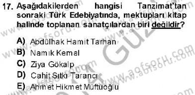 Cumhuriyet Dönemi Türk Nesri Dersi 2013 - 2014 Yılı (Final) Dönem Sonu Sınav Soruları 17. Soru