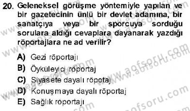 Cumhuriyet Dönemi Türk Nesri Dersi 2013 - 2014 Yılı (Final) Dönem Sonu Sınav Soruları 20. Soru