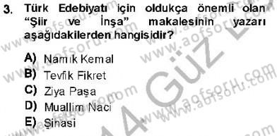 Cumhuriyet Dönemi Türk Nesri Dersi 2013 - 2014 Yılı (Final) Dönem Sonu Sınav Soruları 3. Soru