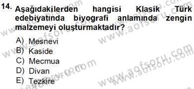 Cumhuriyet Dönemi Türk Nesri Dersi 2013 - 2014 Yılı Tek Ders Sınav Soruları 14. Soru