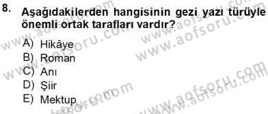 Cumhuriyet Dönemi Türk Nesri Dersi 2013 - 2014 Yılı Tek Ders Sınav Soruları 8. Soru