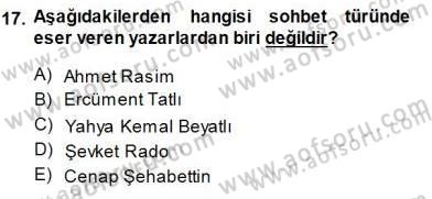 Cumhuriyet Dönemi Türk Nesri Dersi Ara Sınavı Deneme Sınav Soruları 17. Soru
