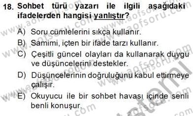 Cumhuriyet Dönemi Türk Nesri Dersi Ara Sınavı Deneme Sınav Soruları 18. Soru