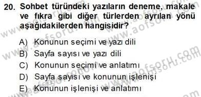Cumhuriyet Dönemi Türk Nesri Dersi Ara Sınavı Deneme Sınav Soruları 20. Soru
