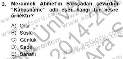 Cumhuriyet Dönemi Türk Nesri Dersi Ara Sınavı Deneme Sınav Soruları 3. Soru