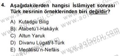 Cumhuriyet Dönemi Türk Nesri Dersi 2014 - 2015 Yılı (Vize) Ara Sınav Soruları 4. Soru