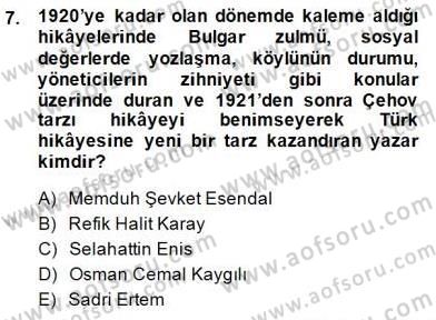 Cumhuriyet Dönemi Türk Nesri Dersi Ara Sınavı Deneme Sınav Soruları 7. Soru