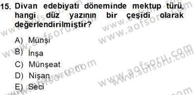 Cumhuriyet Dönemi Türk Nesri Dersi 2014 - 2015 Yılı (Final) Dönem Sonu Sınav Soruları 15. Soru