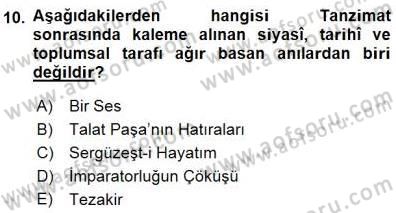 Cumhuriyet Dönemi Türk Nesri Dersi 2015 - 2016 Yılı (Final) Dönem Sonu Sınav Soruları 10. Soru