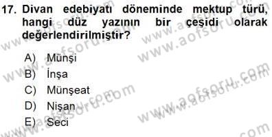 Cumhuriyet Dönemi Türk Nesri Dersi 2015 - 2016 Yılı (Final) Dönem Sonu Sınav Soruları 17. Soru