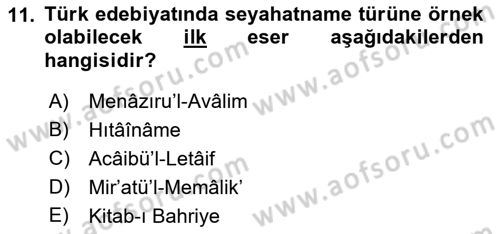 Cumhuriyet Dönemi Türk Nesri Dersi 2017 - 2018 Yılı 3 Ders Sınav Soruları 11. Soru