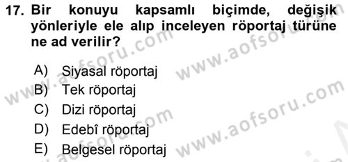 Cumhuriyet Dönemi Türk Nesri Dersi 2017 - 2018 Yılı 3 Ders Sınav Soruları 17. Soru