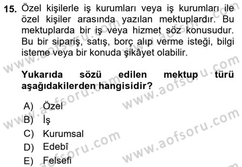 Cumhuriyet Dönemi Türk Nesri Dersi 2017 - 2018 Yılı (Final) Dönem Sonu Sınavı 15. Soru