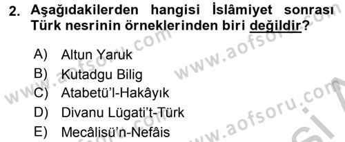Cumhuriyet Dönemi Türk Nesri Dersi 2018 - 2019 Yılı Yaz Okulu Sınav Soruları 2. Soru