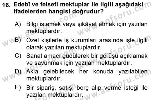 Cumhuriyet Dönemi Türk Nesri Dersi 2020 - 2021 Yılı Yaz Okulu Sınav Soruları 16. Soru