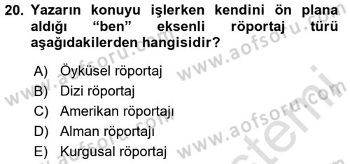 Cumhuriyet Dönemi Türk Nesri Dersi 2020 - 2021 Yılı Yaz Okulu Sınav Soruları 20. Soru
