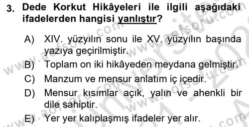 Cumhuriyet Dönemi Türk Nesri Dersi Ara Sınavı Deneme Sınav Soruları 3. Soru