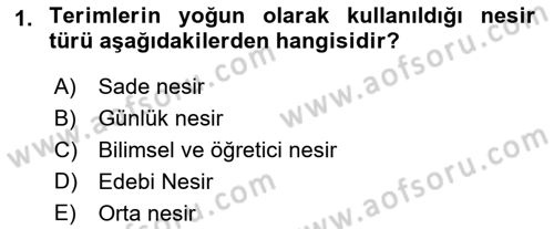 Cumhuriyet Dönemi Türk Nesri Dersi 2021 - 2022 Yılı (Final) Dönem Sonu Sınav Soruları 1. Soru