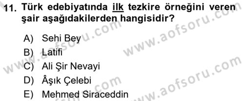 Cumhuriyet Dönemi Türk Nesri Dersi 2022 - 2023 Yılı (Final) Dönem Sonu Sınav Soruları 11. Soru