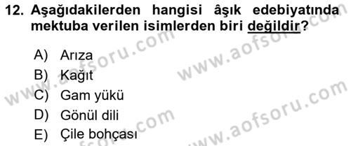 Cumhuriyet Dönemi Türk Nesri Dersi 2022 - 2023 Yılı (Final) Dönem Sonu Sınav Soruları 12. Soru