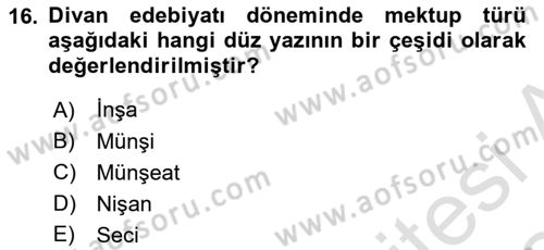 Cumhuriyet Dönemi Türk Nesri Dersi 2023 - 2024 Yılı Yaz Okulu Sınav Soruları 16. Soru