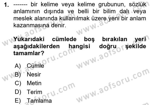 Cumhuriyet Dönemi Türk Nesri Dersi Ara Sınavı Deneme Sınav Soruları 1. Soru