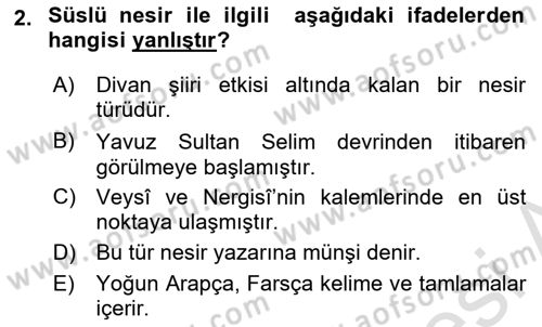 Cumhuriyet Dönemi Türk Nesri Dersi 2024 - 2025 Yılı (Vize) Ara Sınav Soruları 2. Soru