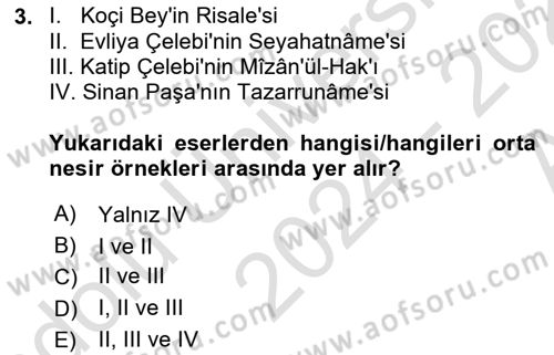 Cumhuriyet Dönemi Türk Nesri Dersi 2024 - 2025 Yılı (Vize) Ara Sınav Soruları 3. Soru