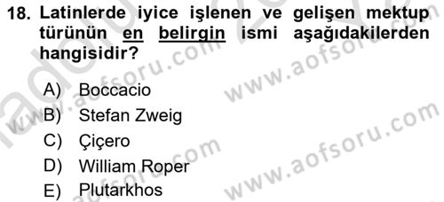 Cumhuriyet Dönemi Türk Nesri Dersi 2024 - 2025 Yılı Yaz Okulu Sınav Soruları 18. Soru