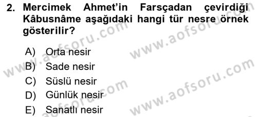 Cumhuriyet Dönemi Türk Nesri Dersi 2024 - 2025 Yılı Yaz Okulu Sınav Soruları 2. Soru