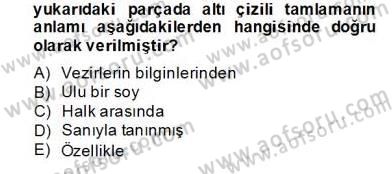 Eski Türk Edebiyatının Kaynaklarından Şair Tezkireleri Dersi 2012 - 2013 Yılı (Final) Dönem Sonu Sınav Soruları 2. Soru