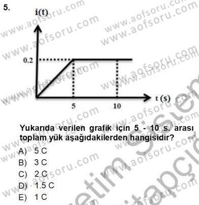 Devre Analizi Dersi 2012 - 2013 Yılı (Vize) Ara Sınav Soruları 5. Soru