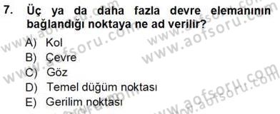 Devre Analizi Dersi 2012 - 2013 Yılı (Vize) Ara Sınav Soruları 7. Soru