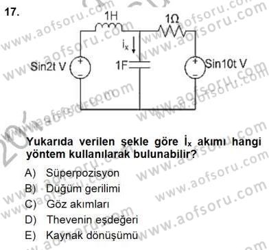 Devre Analizi Dersi 2012 - 2013 Yılı (Final) Dönem Sonu Sınav Soruları 17. Soru