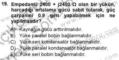 Devre Analizi Dersi 2012 - 2013 Yılı (Final) Dönem Sonu Sınav Soruları 19. Soru