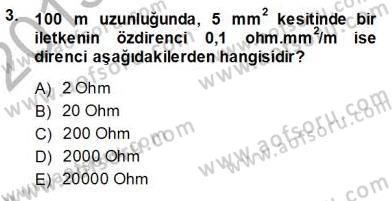 Devre Analizi Dersi 2013 - 2014 Yılı (Vize) Ara Sınav Soruları 3. Soru