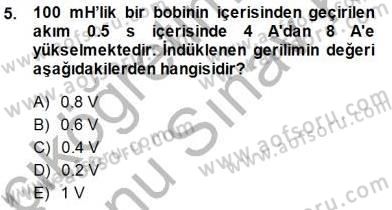 Devre Analizi Dersi 2013 - 2014 Yılı (Final) Dönem Sonu Sınav Soruları 5. Soru