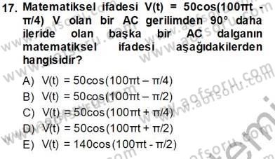 Devre Analizi Dersi 2013 - 2014 Yılı Tek Ders Sınav Soruları 17. Soru