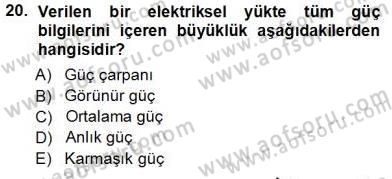 Devre Analizi Dersi 2013 - 2014 Yılı Tek Ders Sınav Soruları 20. Soru