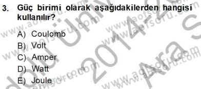 Devre Analizi Dersi 2014 - 2015 Yılı (Vize) Ara Sınav Soruları 3. Soru