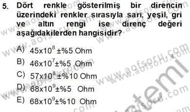 Devre Analizi Dersi 2014 - 2015 Yılı (Vize) Ara Sınav Soruları 5. Soru